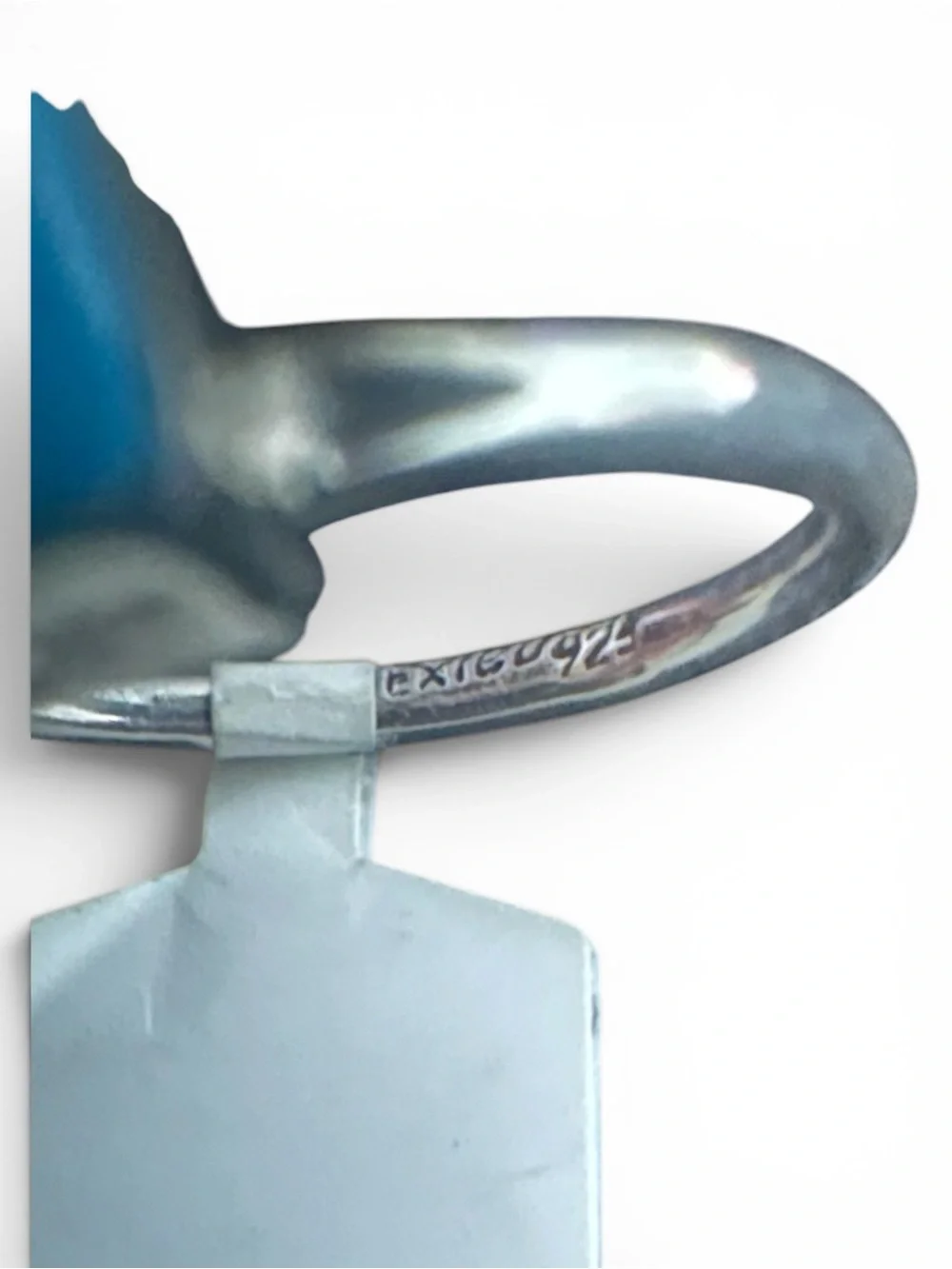 Sterling Silver Turquoise Double Stone Ring - Blue